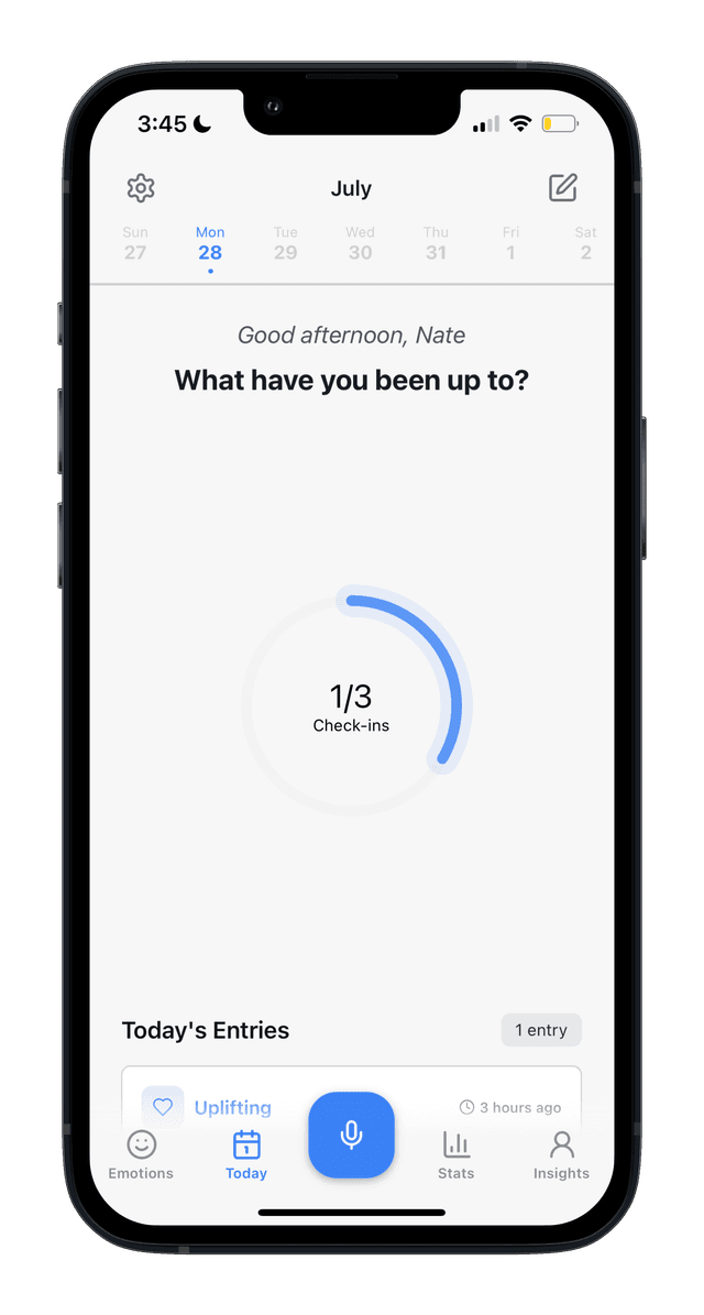 Simple voice check-in interface